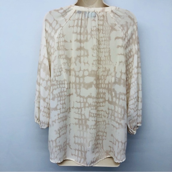 Cynthia Rowley Cream Print Popover Top - Picture 15 of 16